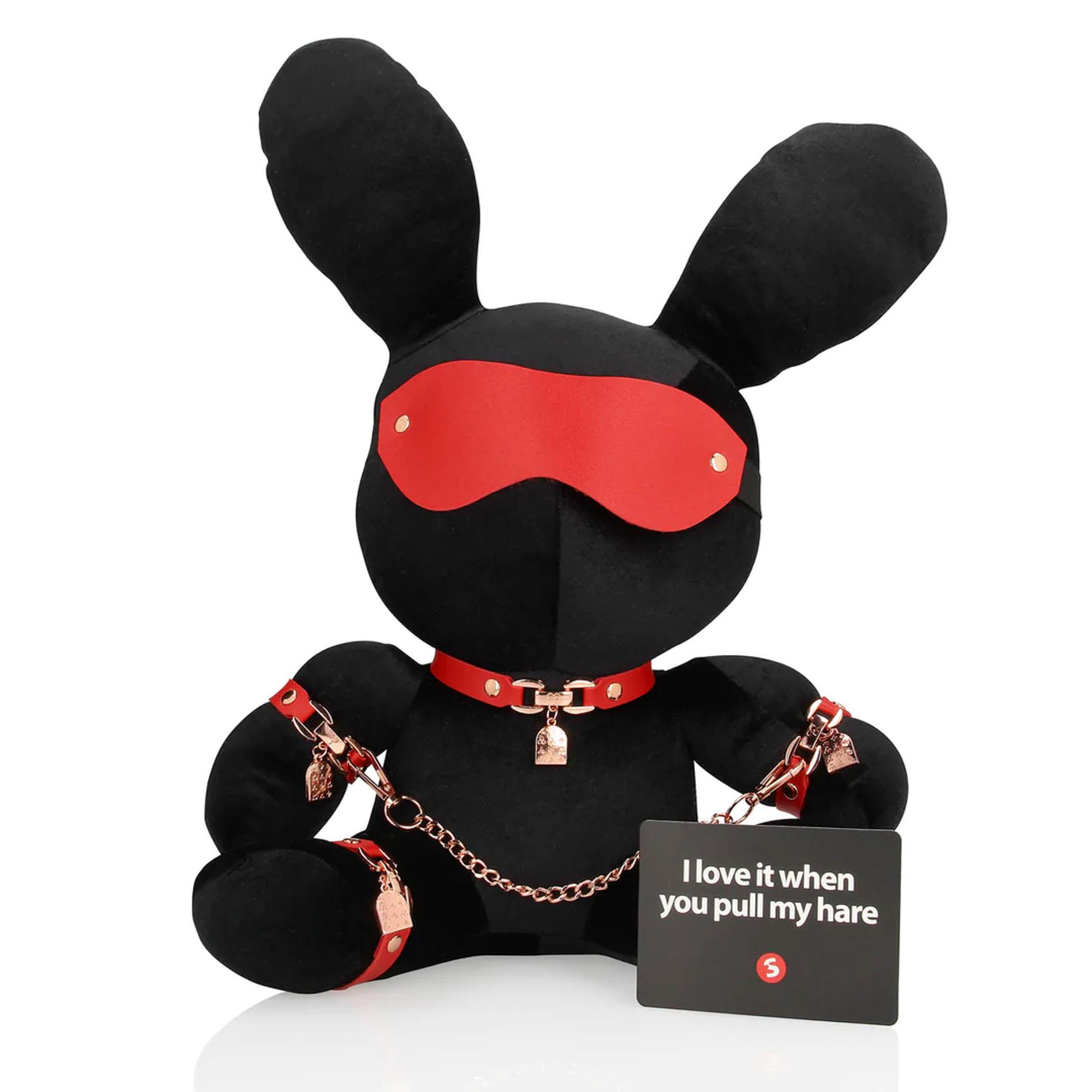 36-SLI267BLK_01 Rabbit Bondage - Velvet - Large - Black - obrazek 1
