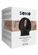 No.48 - Cockring with Ball Strap - Black - obrazek 3
