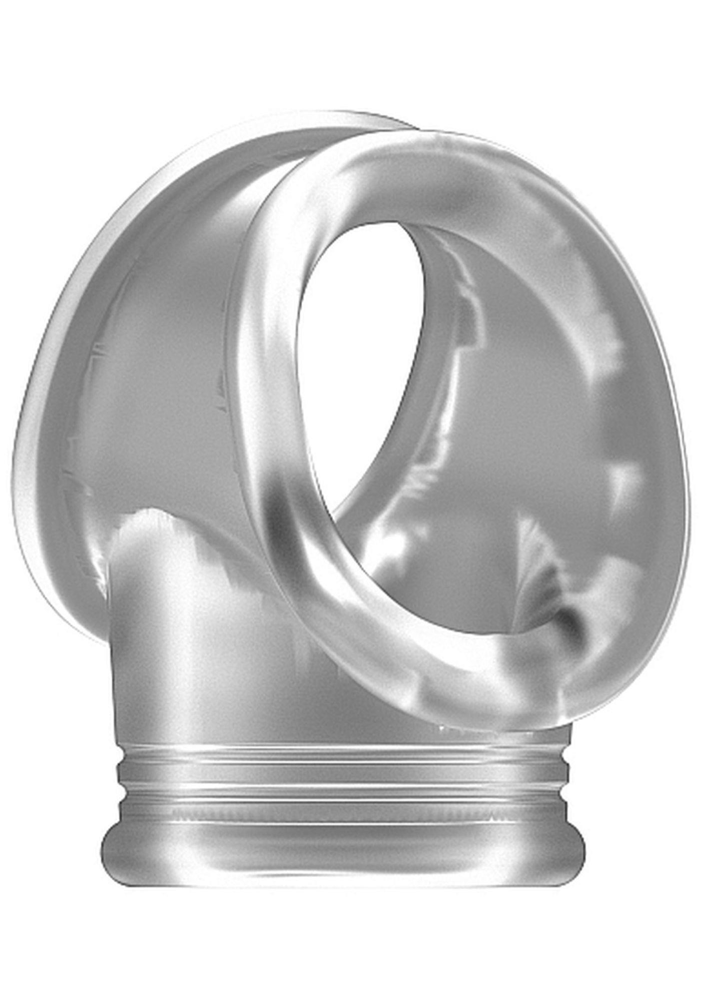 36-SON048TRA No.48 - Cockring with Ball Strap - Translucent - obrazek 1