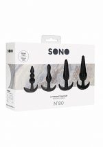 NO. 80 - 4-Piece Butt Plug Set - Black - obrazek 2