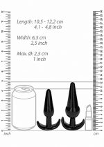 NO. 80 - 4-Piece Butt Plug Set - Black - obrazek 4