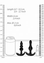 NO. 80 - 4-Piece Butt Plug Set - Black - obrazek 5