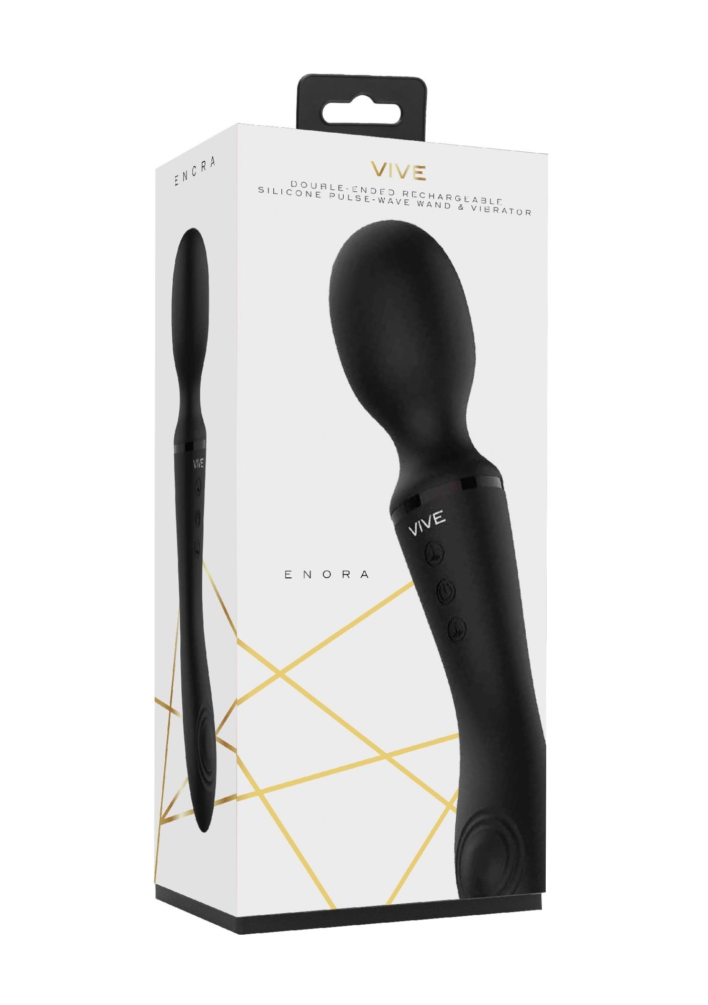 36-VIVE019BLK Enora - Wand & Vibrator - Black - obrazek 1