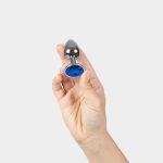 BLUE JEWELLED METAL BUTT PLUG S - obrazek 2