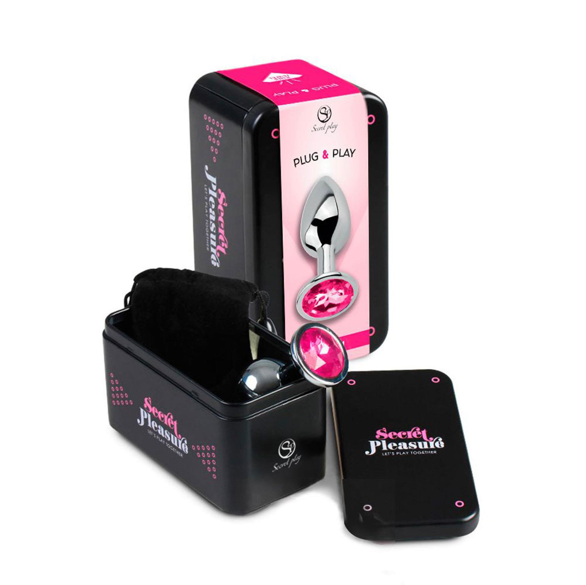 37-6151F_01 FUCHSIA JEWELLED METAL BUTT PLUG S - obrazek 1