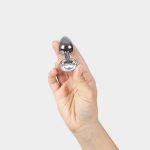 CLEAR CRYSTAL JEWELLED METAL BUTT PLUG S - obrazek 2