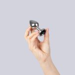 BLACK JEWELLED METAL BUTT PLUG M - obrazek 2