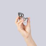 CLEAR CRYSTAL JEWELLED METAL BUTT PLUG M - obrazek 2