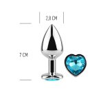 BLUE HEART METAL BUTT PLUG S - obrazek 4