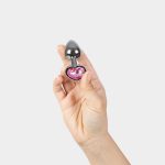 PINK HEART METAL BUTT PLUG S - obrazek 3