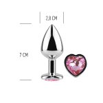 PINK HEART METAL BUTT PLUG S - obrazek 4