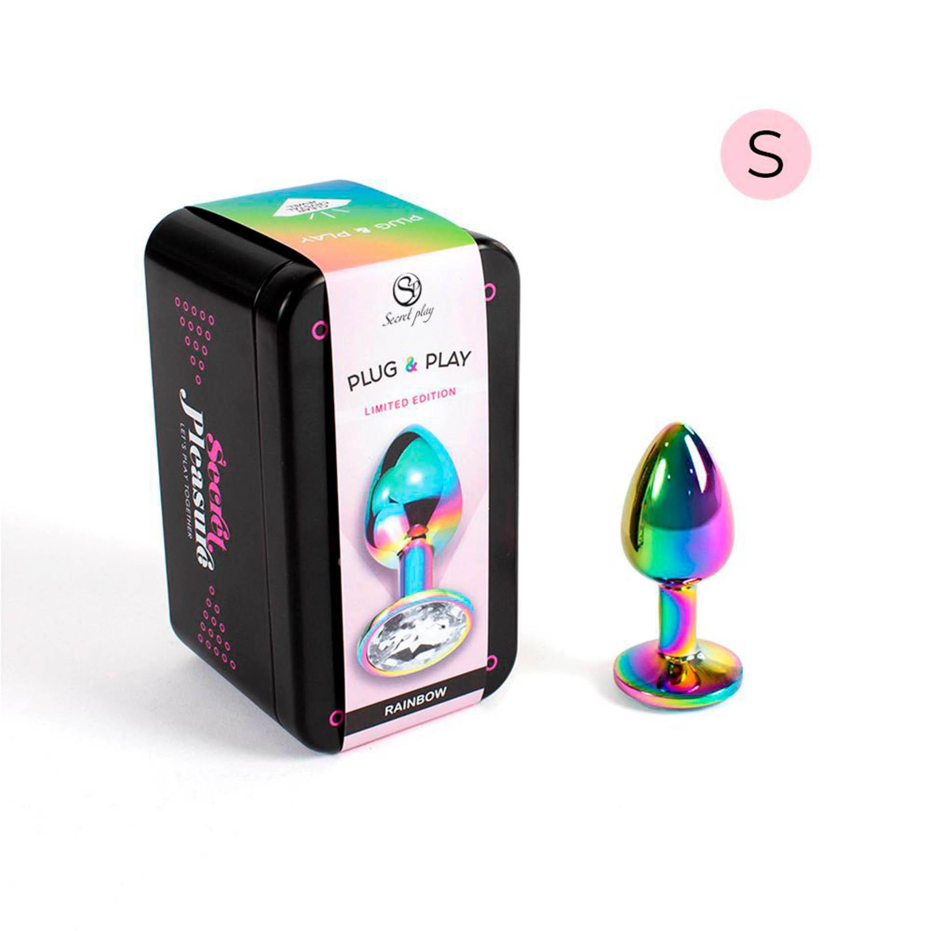 37-6154R_01 RAINBOW METAL BUTT PLUG S - obrazek 1