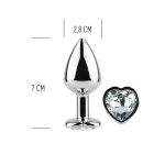 CLEAR CRYSTAL HEART METAL BUTT PLUG S - obrazek 4