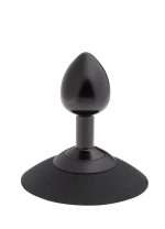 MALESATION Alu-Plug with suction cup small, black - obrazek 2