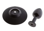 MALESATION Alu-Plug with suction cup small, black - obrazek 3