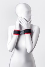 Anonymo handcuffs, velour, red, 24 cm - obrazek 2