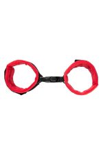 Anonymo handcuffs, velour, red, 24 cm - obrazek 3