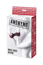 Anonymo handcuffs, velour, red, 24 cm - obrazek 7