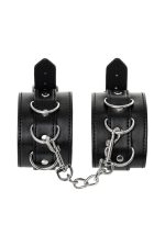 Anonymo handcuffs, PU leather, black, 26.5 cm - obrazek 4