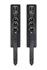 Anonymo handcuffs, PU leather, black, 26.5 cm - obrazek 5