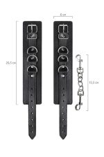 Anonymo handcuffs, PU leather, black, 26.5 cm - obrazek 6