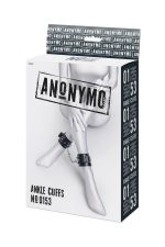 Anonymo handcuffs, PU leather, black, 26.5 cm - obrazek 7