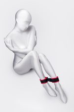 Anonymo handcuffs, velour, red, 29 cm - obrazek 2
