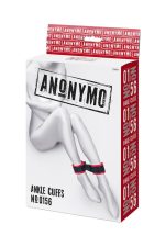 Anonymo handcuffs, velour, red, 29 cm - obrazek 7