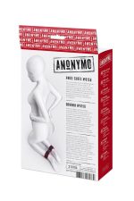 Anonymo handcuffs, velour, red, 29 cm - obrazek 8