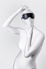 Anonymo mask, PU leather, black, 24 cm - obrazek 2