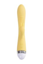 Vibrator with clitoral stimulator Flovetta by Toyfa Aster, silicone, yellow, 22 cm - obrazek 2