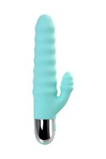 Relief vibrator with clitoral stimulation Flovetta Flax, silicone, mint, 17.5 cm - obrazek 3