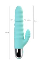 Relief vibrator with clitoral stimulation Flovetta Flax, silicone, mint, 17.5 cm - obrazek 10