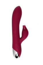 Vibrator with clitoral stimulator L'EROINA by TOYFA Sangra, silicone, burgundy, 20.5 cm - obrazek 2