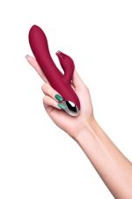 Vibrator with clitoral stimulator L'EROINA by TOYFA Sangra, silicone, burgundy, 20.5 cm - obrazek 5