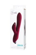 Vibrator with clitoral stimulator L'EROINA by TOYFA Sangra, silicone, burgundy, 20.5 cm - obrazek 6