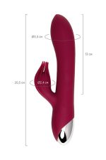 Vibrator with clitoral stimulator L'EROINA by TOYFA Sangra, silicone, burgundy, 20.5 cm - obrazek 8