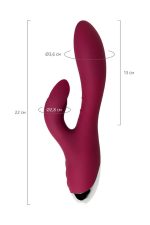 Vibrator with clitoral stimulator L'EROINA by TOYFA Mion, silicone, burgundy, 22 cm - obrazek 8