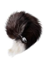 Silver anal plug with a fox tail - obrazek 4