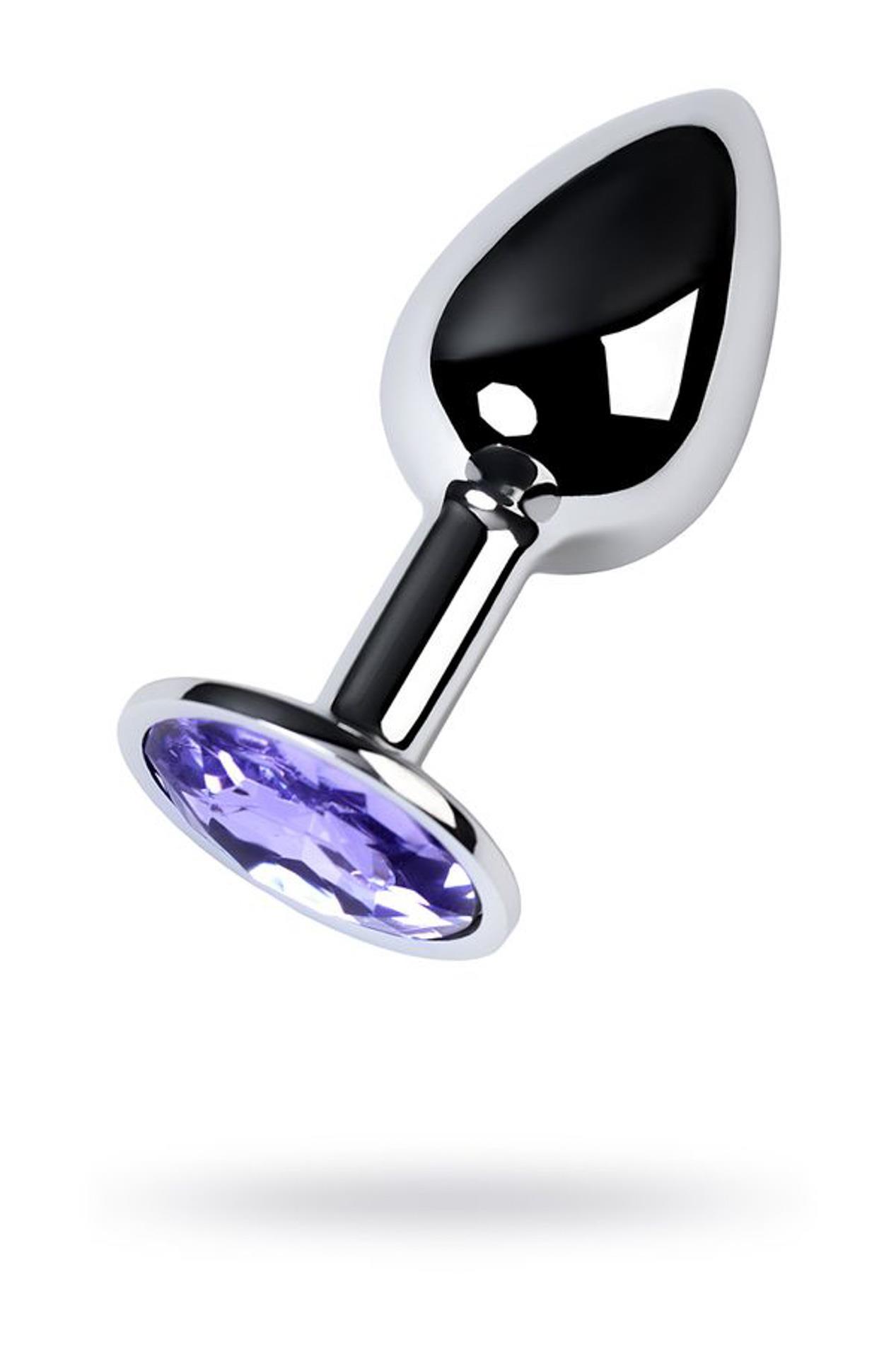 39-717001-4_01 Silver anal plug with gem, blue - obrazek 1