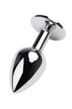 Metal by TOYFA, Anal rhinestone , metal, silver, with tourmaline crystal, 7 cm, O 2.8 cm, 50 g - obrazek 3