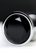 Silver anal plug TOYFA Metal with black round-shaped gem - obrazek 7