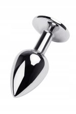 Silver anal plug TOYFA Metal with blue round-shaped gem - obrazek 2