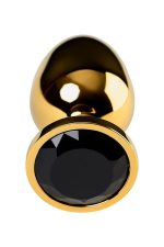 Gold anal plug TOYFA Metal with pink round-shaped gem - obrazek 3
