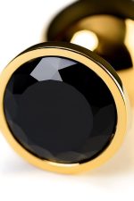 Gold anal plug TOYFA Metal with pink round-shaped gem - obrazek 7