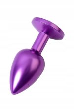 Purple anal plug TOYFA Metal with purple round-shaped gem - obrazek 2
