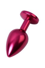 Red anal plug TOYFA Metal with black gem - obrazek 3