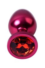 Red anal plug TOYFA Metal with red gem - obrazek 4