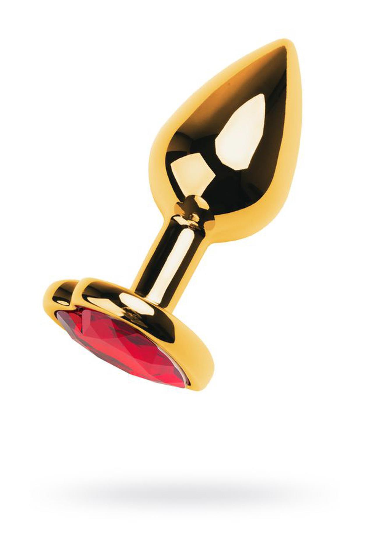 39-717016-139_01 Gold anal plug with gem - obrazek 1