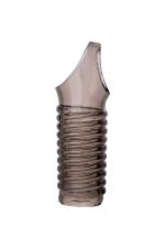 ToyFa XLover, Penis sleeve, for enlargement, TPE, transparent black, 11 cm - obrazek 2